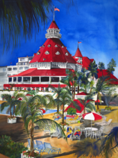 Original Watercolor, Hotel Del Coronado, Limited Edition Gilcee Prints