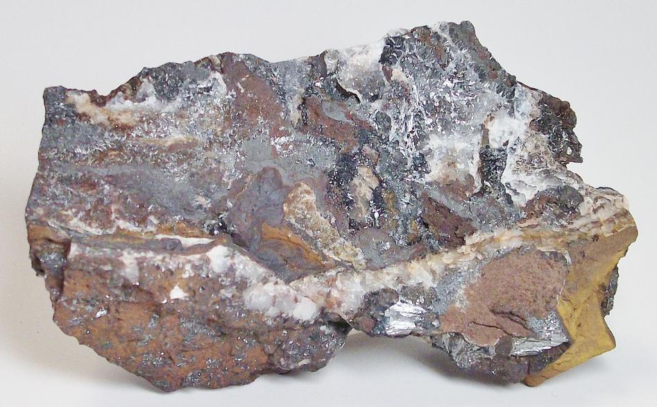 Pyrolusite crystals on Quartz - Taylor Mine, Alberta, Baraga Co., Michigan