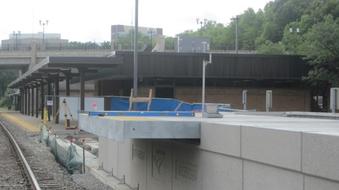 Construction of new construction train station ADA ramp