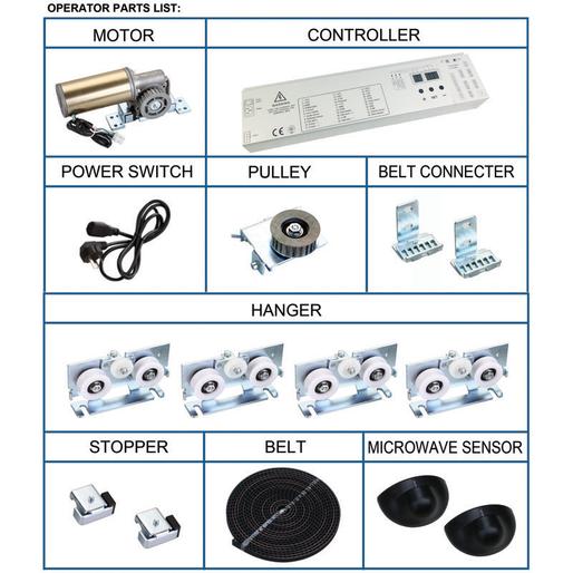 Spare parts for sliding door automatic