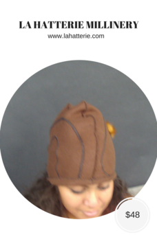 Fall/Winter Casual Hat- 1607-Felt Skull Hat