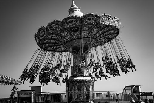 black and white caroussel picture