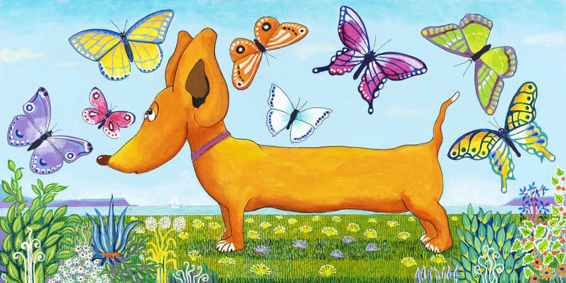 Dog and Butterflies Ian Turner Art Seattle WA