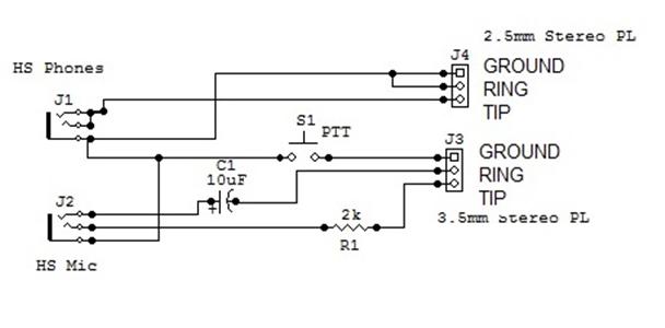 Headset Adaptor for Kenwood, Baofeng and Wouxun HTs