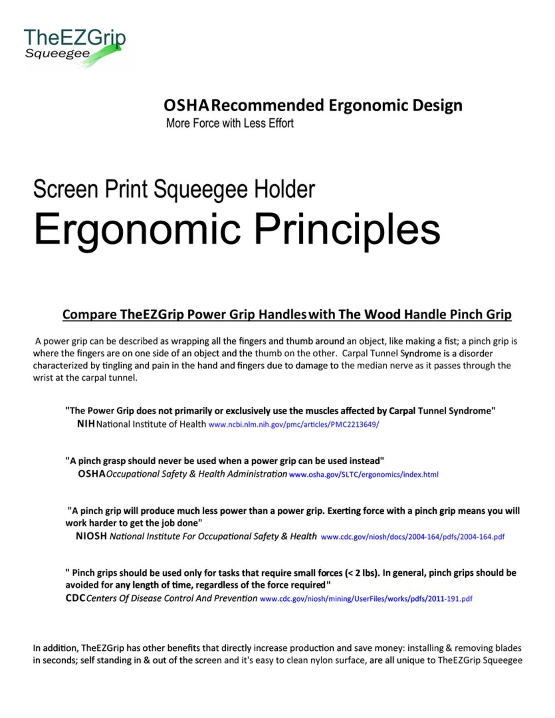 OSHA Ergonomic Principles