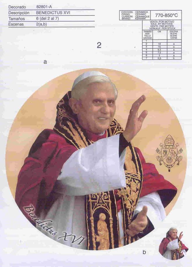 Pope catolic Religious Ceramic decals