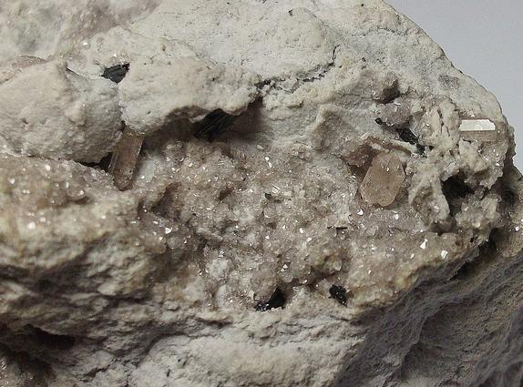 PSEUDOBROOKITE and pink TOPAZ crystals - Thomas Range, Juab Co., Utah, USA - ex H.Hammerslag, ex Lehigh Minerals