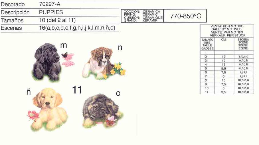 Puppies Ceramic decals by Calcodecal Calcas de perritos