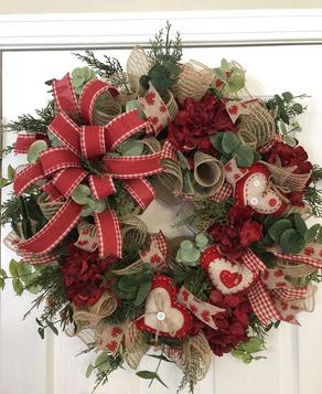 Valentines Farmhouse Front Door Wreath