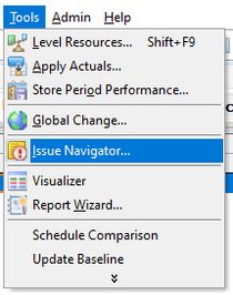 Go to Issue navigator under Tools tab in Primavera P6