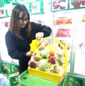 giỏ hoa quả nhập khẩu đẹp, giỏ trái cây đẹp tại Hà Nội