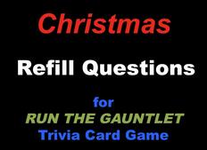 Christmas Trivia Cards for RUN THE GAUNTLET game