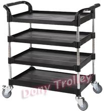 Height-adjustable service cart, 4 tier adjustable utility carts manufacturer