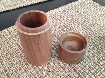 Walnut vessel with cap