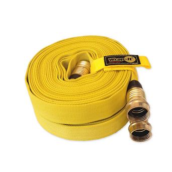 Pack of 2 FIRE Hose, 3/4IN.X 25 FT. with Quick-Strap Cord Wraps, Yellow, 250 PSI