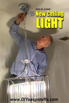How to install a replacement hanging ceiling light fixture from www.DIYeasycrafts.com