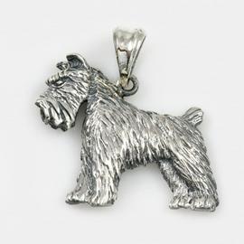 Schnauzer Dog Charm Sterling Silver Pendant