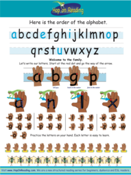 Alphabet practice, Laura Barr Gerlach, writing help