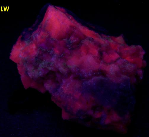 fluorescing Calcite, Chalcopyrite, Leadhills, South Lanarkshire, Strathclyde (Lanarkshire), Scotland, United Kingdom, ex R.Eisenman "Highland Rock"