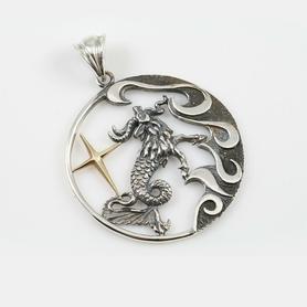 Zodiac Signs Horoscope Sterling Silver Pendants Charms w/Golden Star