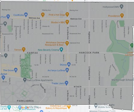 La Brea / Hancock Park Passover Map