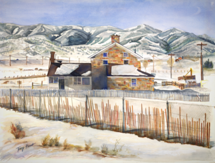 Park City watercolor, Utah, Tracy Harris, Original Watercolor, Giclee Limited Edition Print, Award