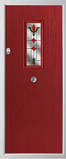 Cottage style composite door in red