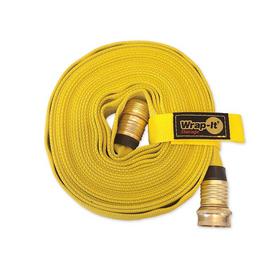FIRE Hose, 3/4IN.X 25 FT. with Quick-Strap Cord Wraps, Yellow, 250 PSI