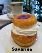 Savarine in syrup and whip cream, yummy and light