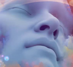 Image of person with closed eyes meditating and connecting to the Universe's Spiritual Realm