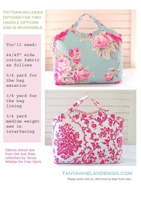 Monterey Market Bag Downloadable PDF Sewing Pattern, Tanya Whelan Designs