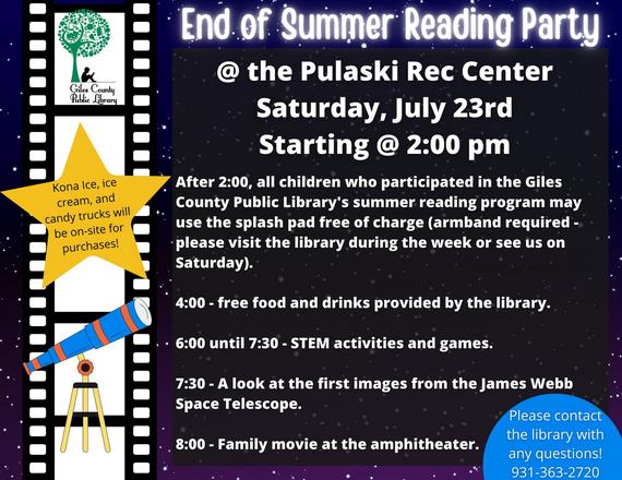 End of Summer Reading Party