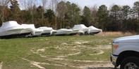 boats in storage lot