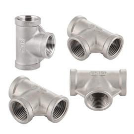 1/2" NPT Female Tee 3 Way Class 150 Stainless Steel 304 Cast Pipe Fitting 4 Pcs