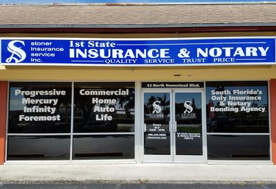 stoner insurance service store front, 1st State Insurance & Notary, Florida, Florida Notary, apply here to become a Florida Notary, Renew my Florida Notary