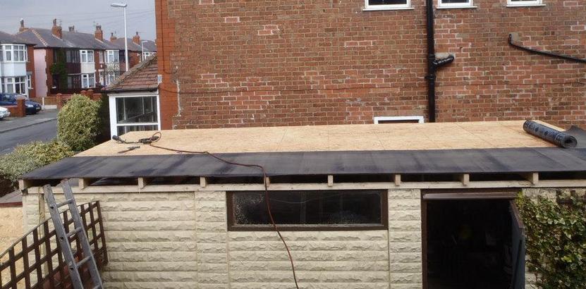 New Flat Roof To Old Concrete Sectional Garage