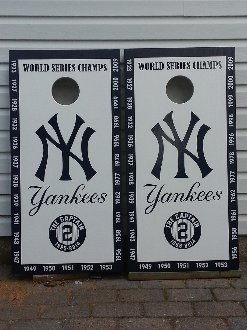 New York Yankees championship banner Cornhole Boards