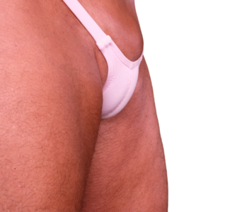 Micro swimsuit that erases the penis and adds a camel toe vagina