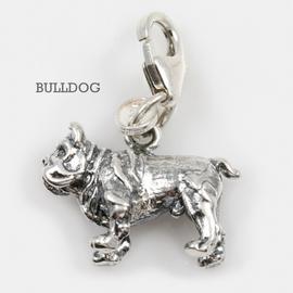 Bulldog Charm 3 Dimensional Solid Sterling Silver