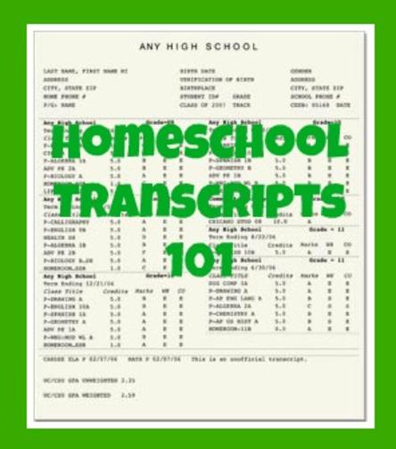 Homeschool Sample Transcript