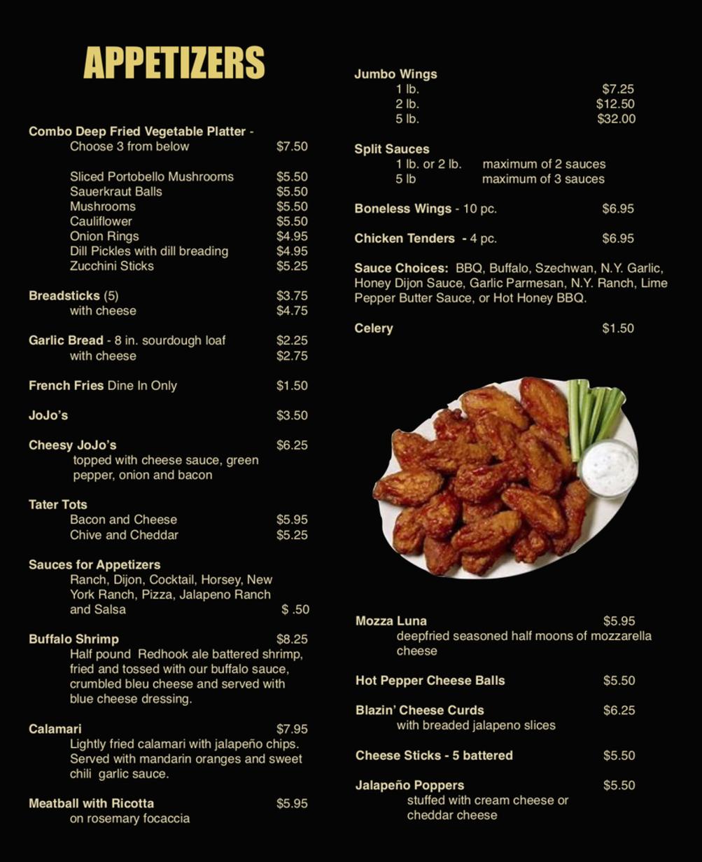 Appetizers Menu
