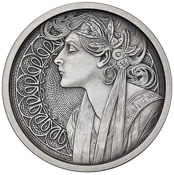 1 Ounce Mucha Collection Proof Round .999 Fine Silver In  Airtite 1st In Series