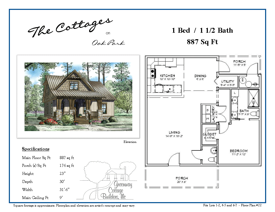 Floor Plans 1 2 Bedroom Cottages