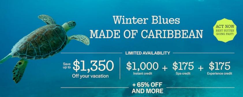 Sandals Resorts Promo: Up to $1350.00 off + $1000 instant credit + $175 spa credit + $175 experience credit + 65% off and more!