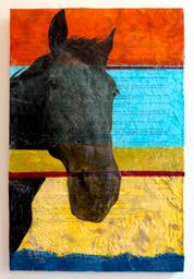 mixed media horse portraits with encaustic wax medium
