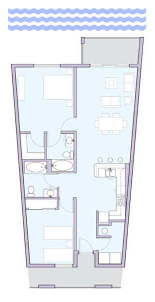 1197 square feet 2 bedroom and bathroom