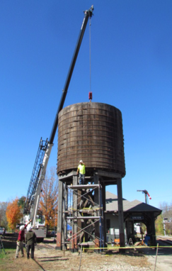 constructing railroad water tank