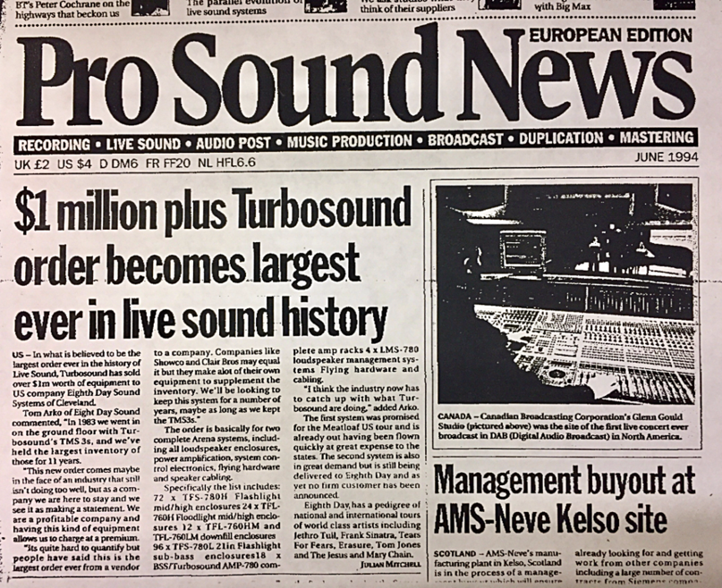 $1 million plus Turbosound order becomes largest ever in live sound history