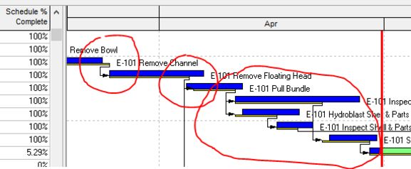 Baseline bars in Primavera P6 Gantt chart view