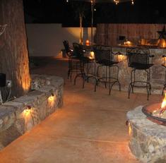 landscape lighting bar firepit